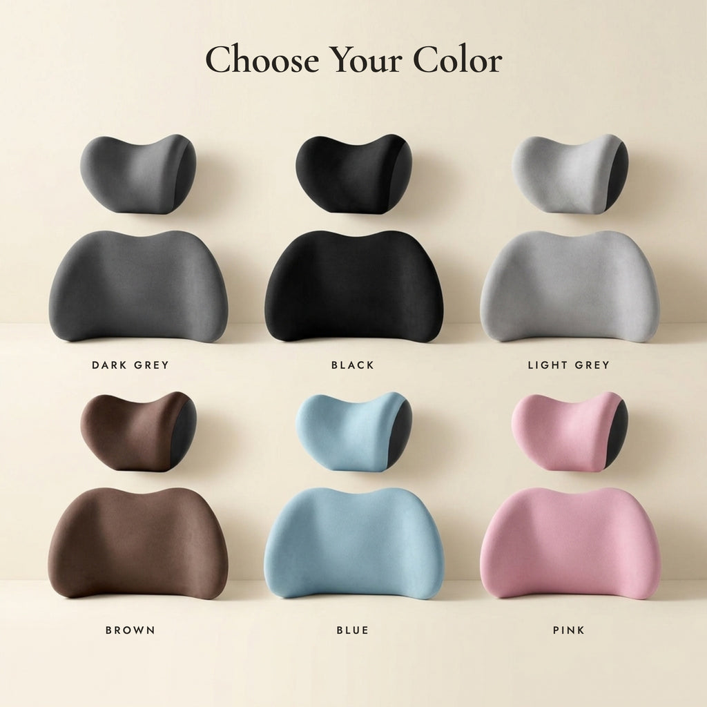 Neck and lumbar pillows in six colors