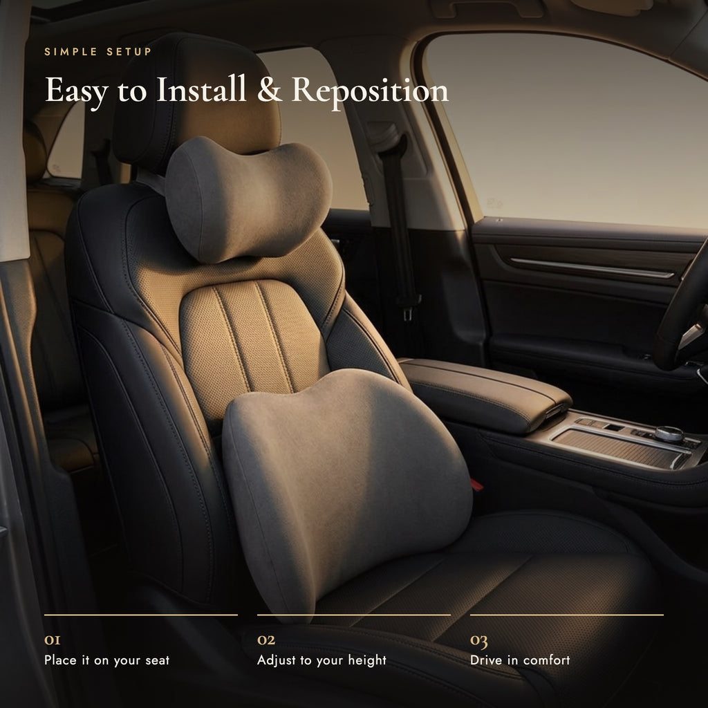 Three setup steps: place it on your seat, adjust to your height, drive